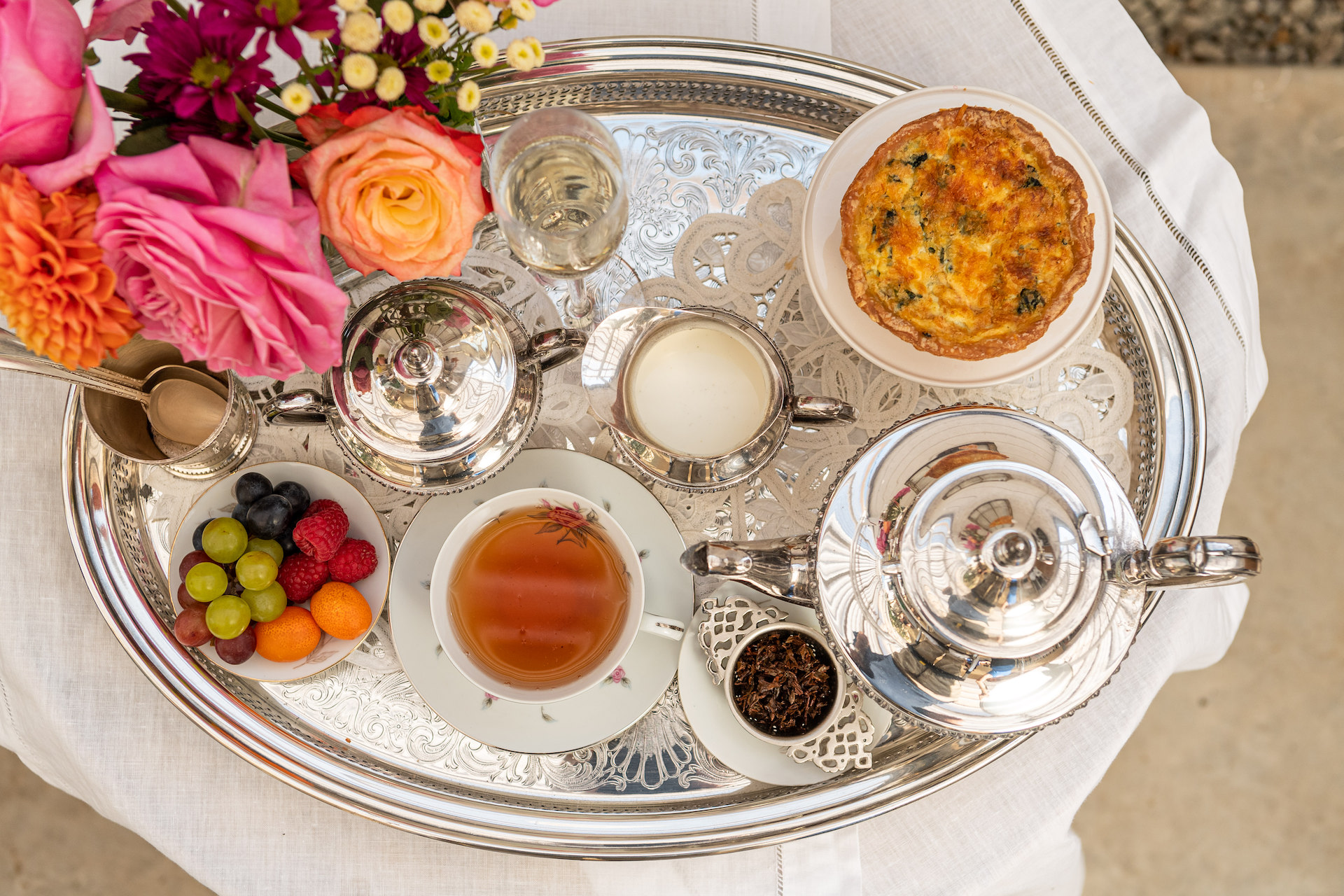 High tea in the garden in Santa Monica